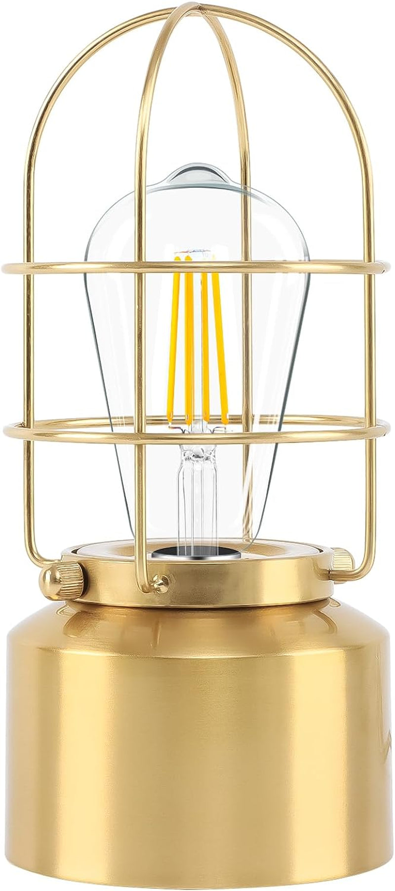 Small Touch Gold Table Lamp for Small Spaces - 3 Way Dimmable Industrial Bedside Lamp - Steampunk Antique Nightstand Desk for Bedroom, Living Room (Bulb Included)